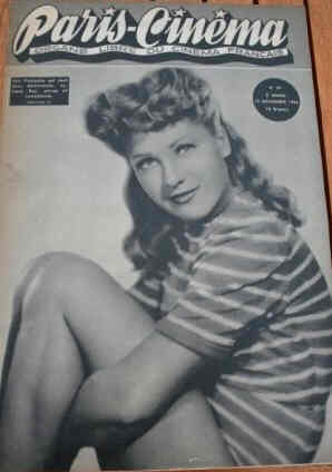 PARIS-CINEMA magazine side cover Issue 59 19 November 1946