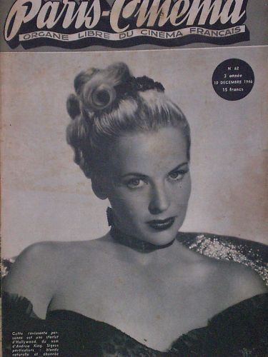 PARIS-CINEMA magazine side cover Issue 62 10 December 1946