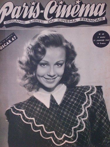 PARIS-CINEMA magazine side cover Issue 68 21 January 1947