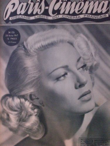 PARIS-CINEMA magazine side cover Issue 73 25 February 1947