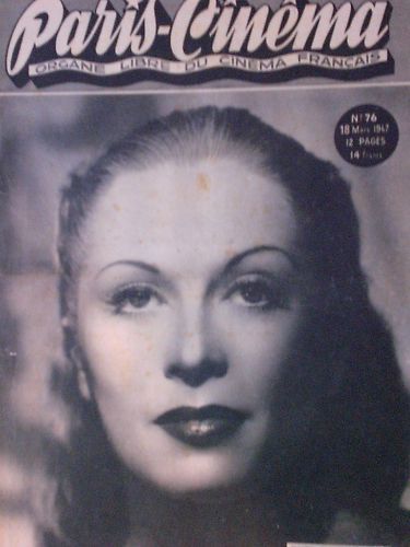 PARIS-CINEMA magazine side cover Issue 76 18 March 1947
