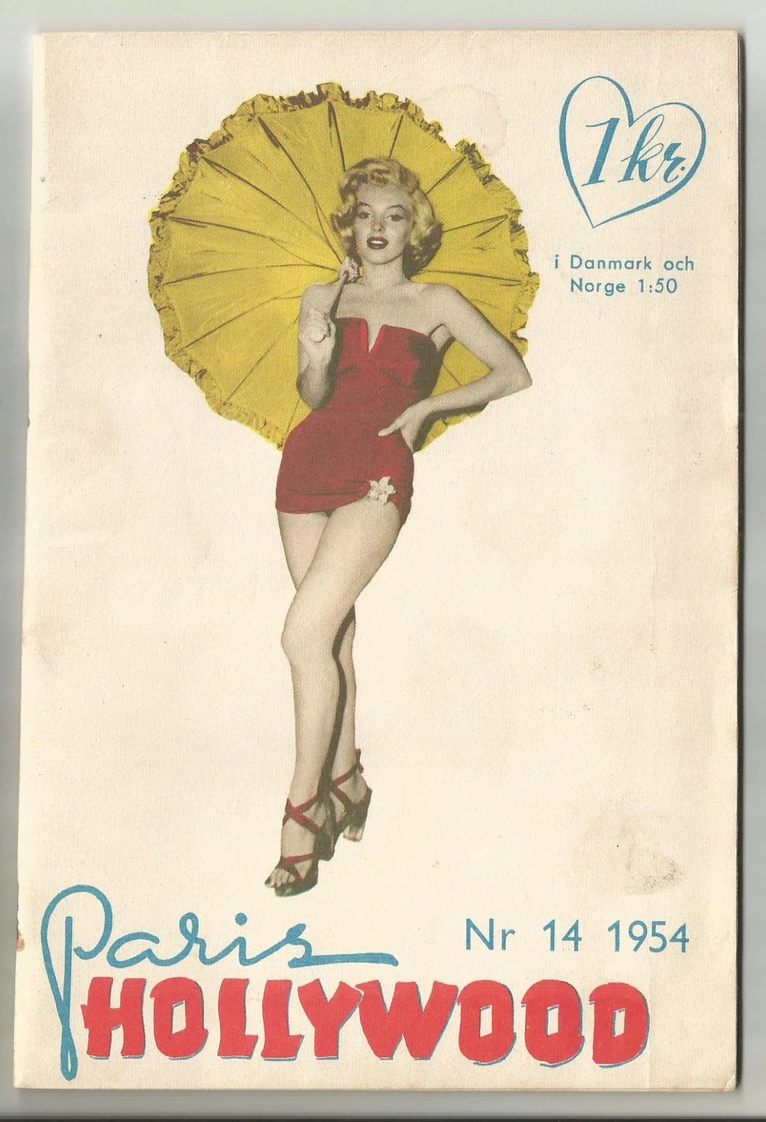 PARIS-HOLLYWOOD (Dk) magazine side cover Issue 14  1954
