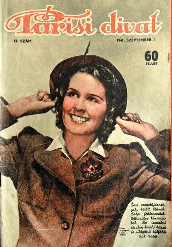 PARISI DIVAT magazine side cover  September 1941