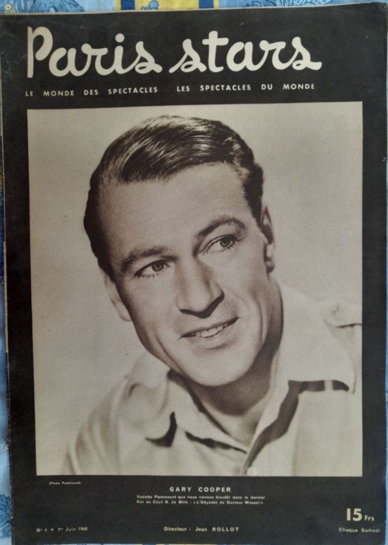 PARIS STARS magazine side cover Issue 4 1 June 1946
