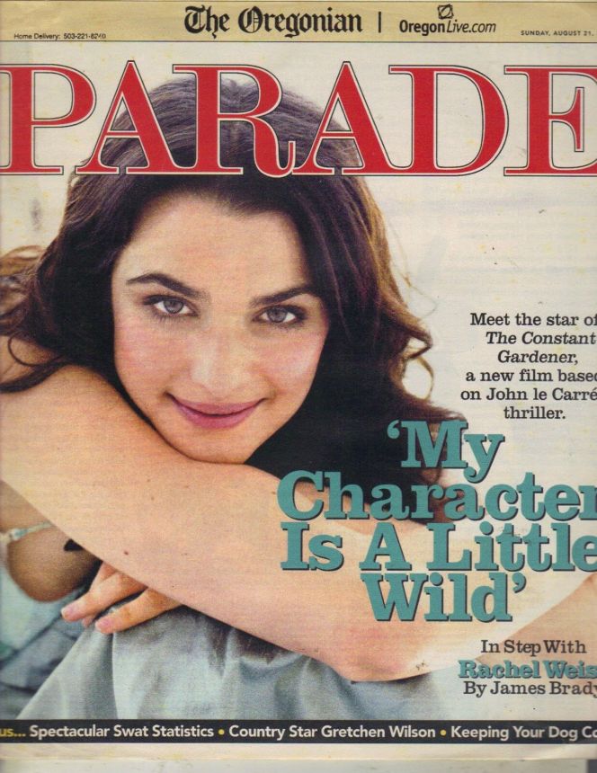 PARADE (USA) magazine side cover 21 August 2005