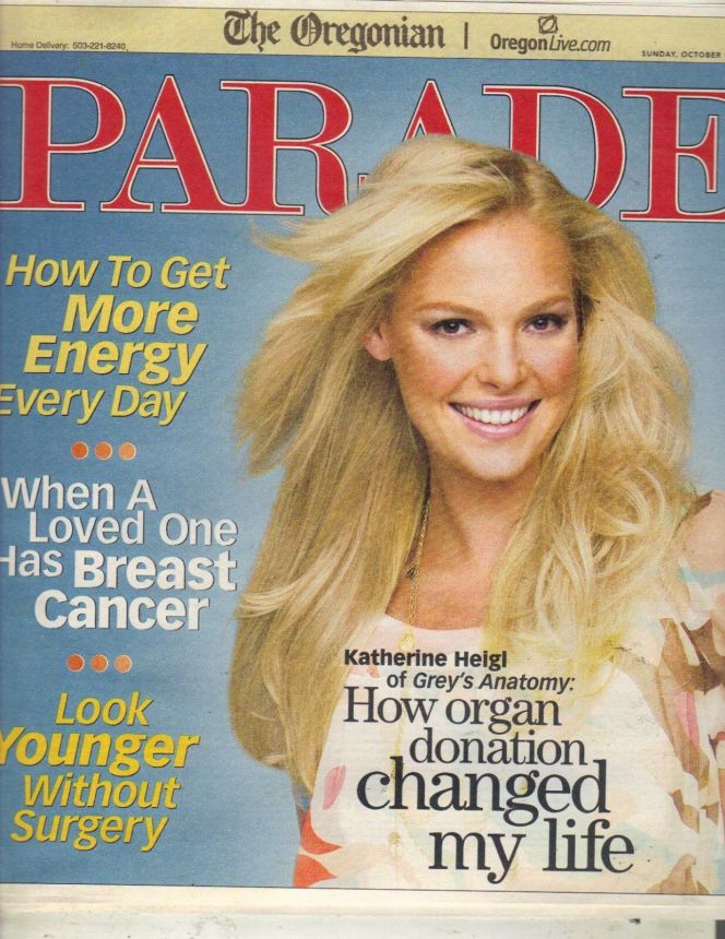 PARADE (USA) magazine side cover 8 October 2006
