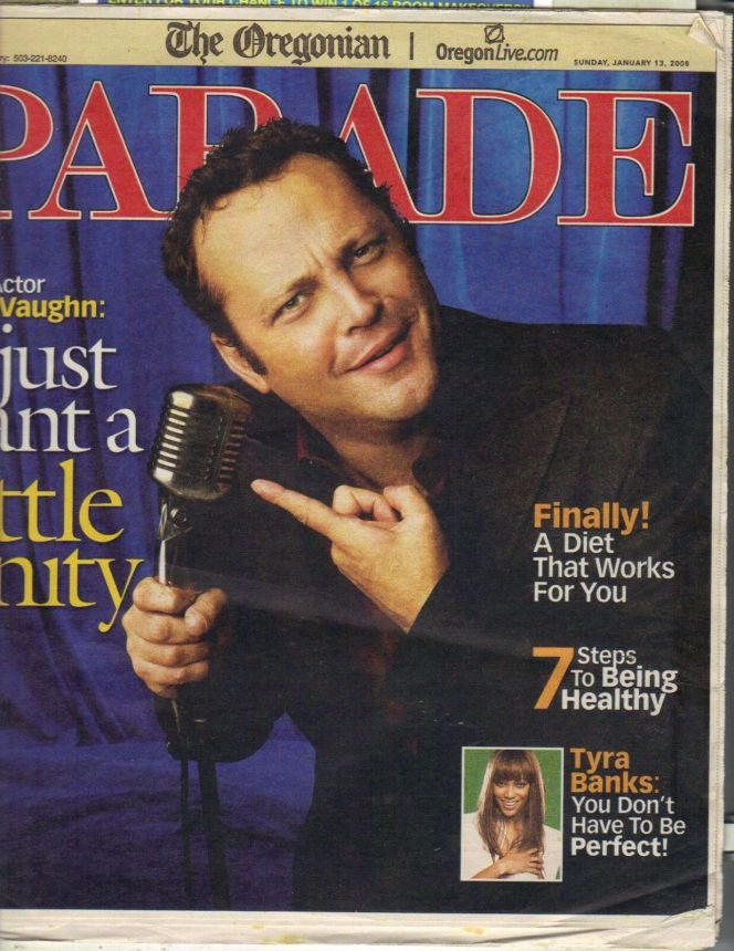 PARADE (USA) magazine side cover 13 January 2008