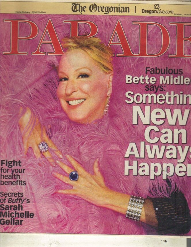 PARADE (USA) magazine side cover 20 January 2008