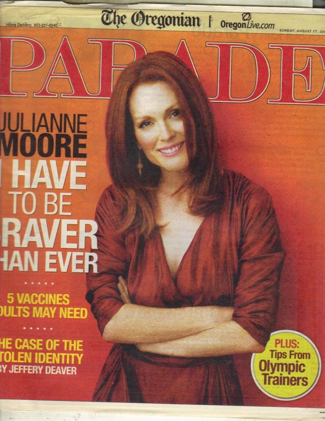 PARADE (USA) magazine side cover 17 August 2008