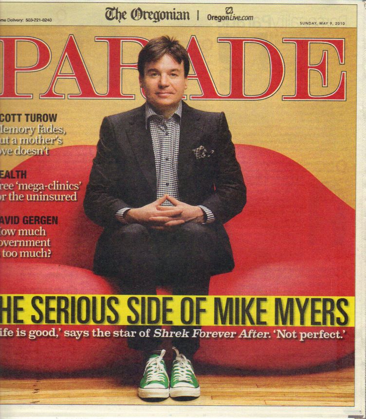 PARADE (USA) magazine side cover 9 May 2010