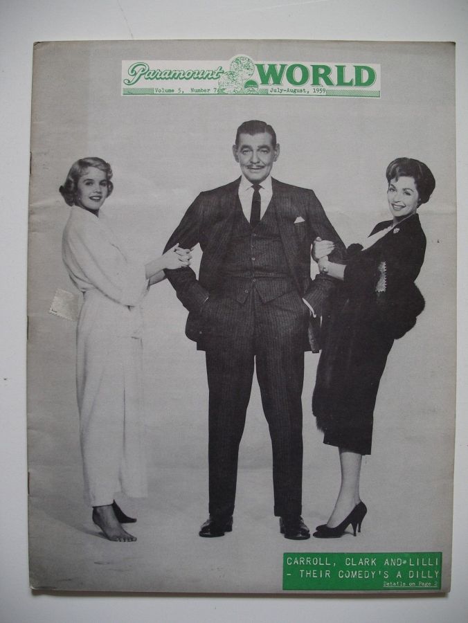 PARAMOUNT WORLD magazine side cover  July/August 1959