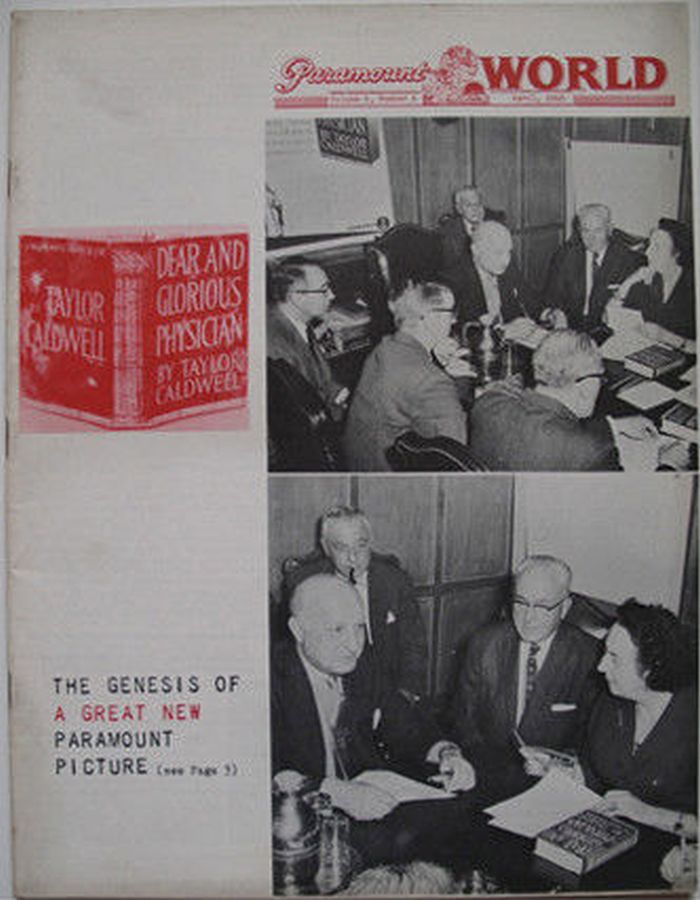 PARAMOUNT WORLD magazine side cover  April 1960