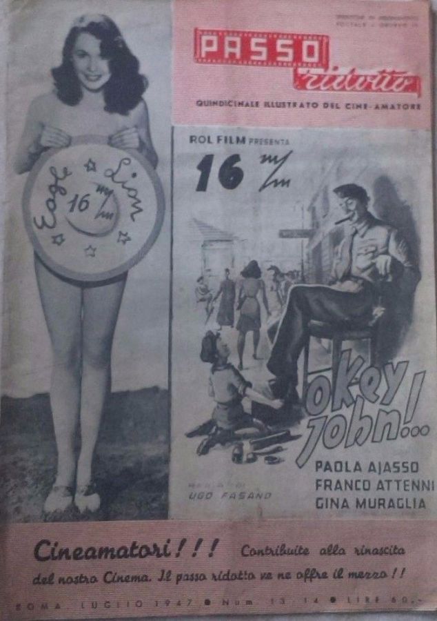 PASSO RIDOTTO magazine side cover Issue 13-14  July 1947