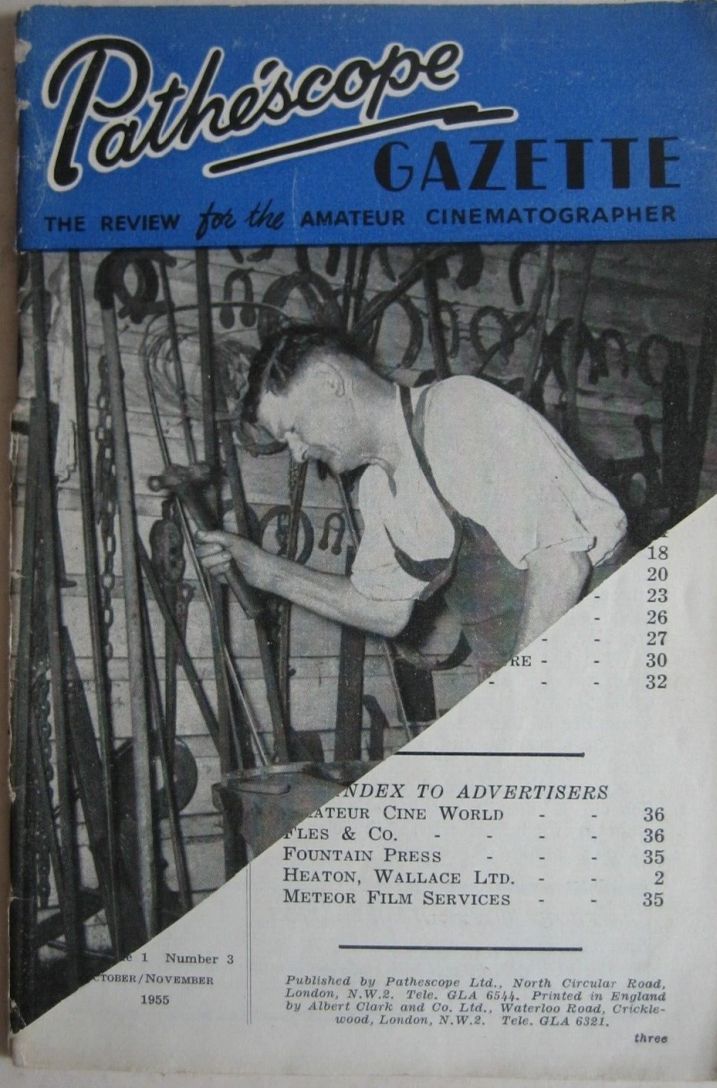 PATHESCOPE GAZETTE magazine side cover Issue 3  October/November 1955