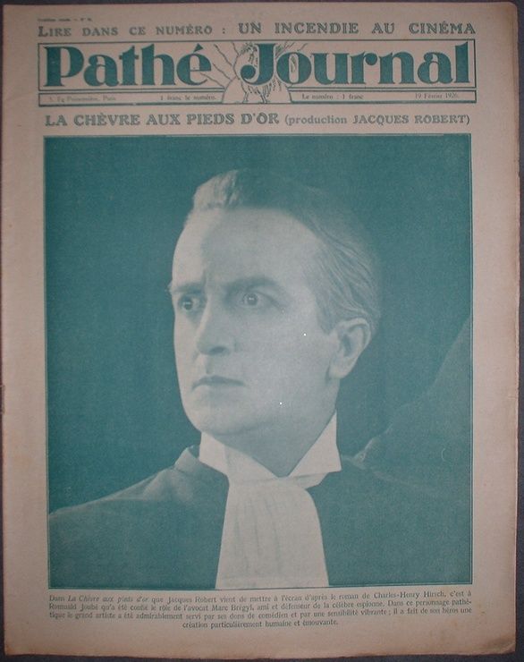 PATHE JOURNAL magazine side cover Issue 51 19 February 1926
