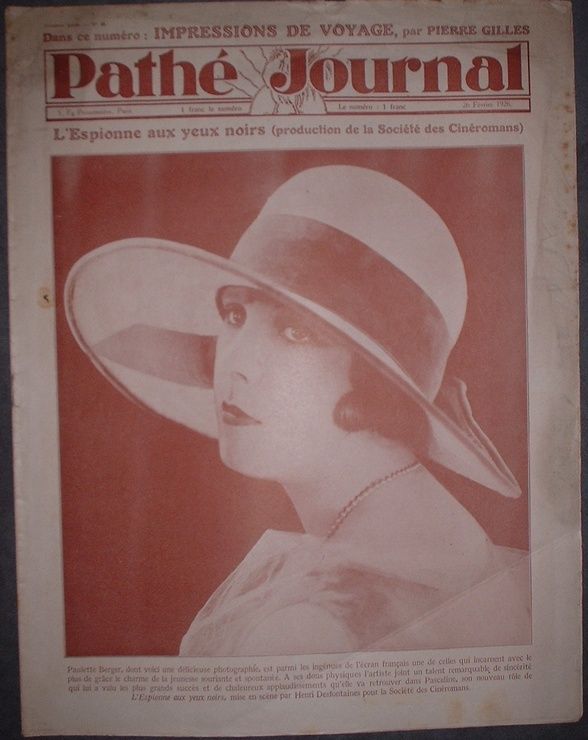 PATHE JOURNAL magazine side cover Issue 52 26 February 1926