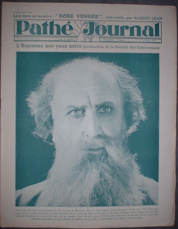 PATHE JOURNAL magazine side cover Issue 55 19 March 1926