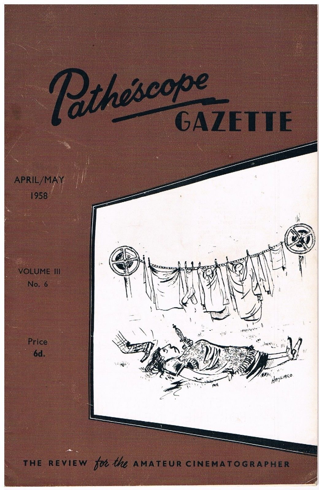 PATHESCOPE GAZETTE magazine side cover  April/May 1958