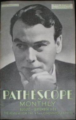 PATHESCOPE MONTHLY magazine side cover  August/September 1933