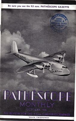 PATHESCOPE MONTHLY magazine side cover  October 1936