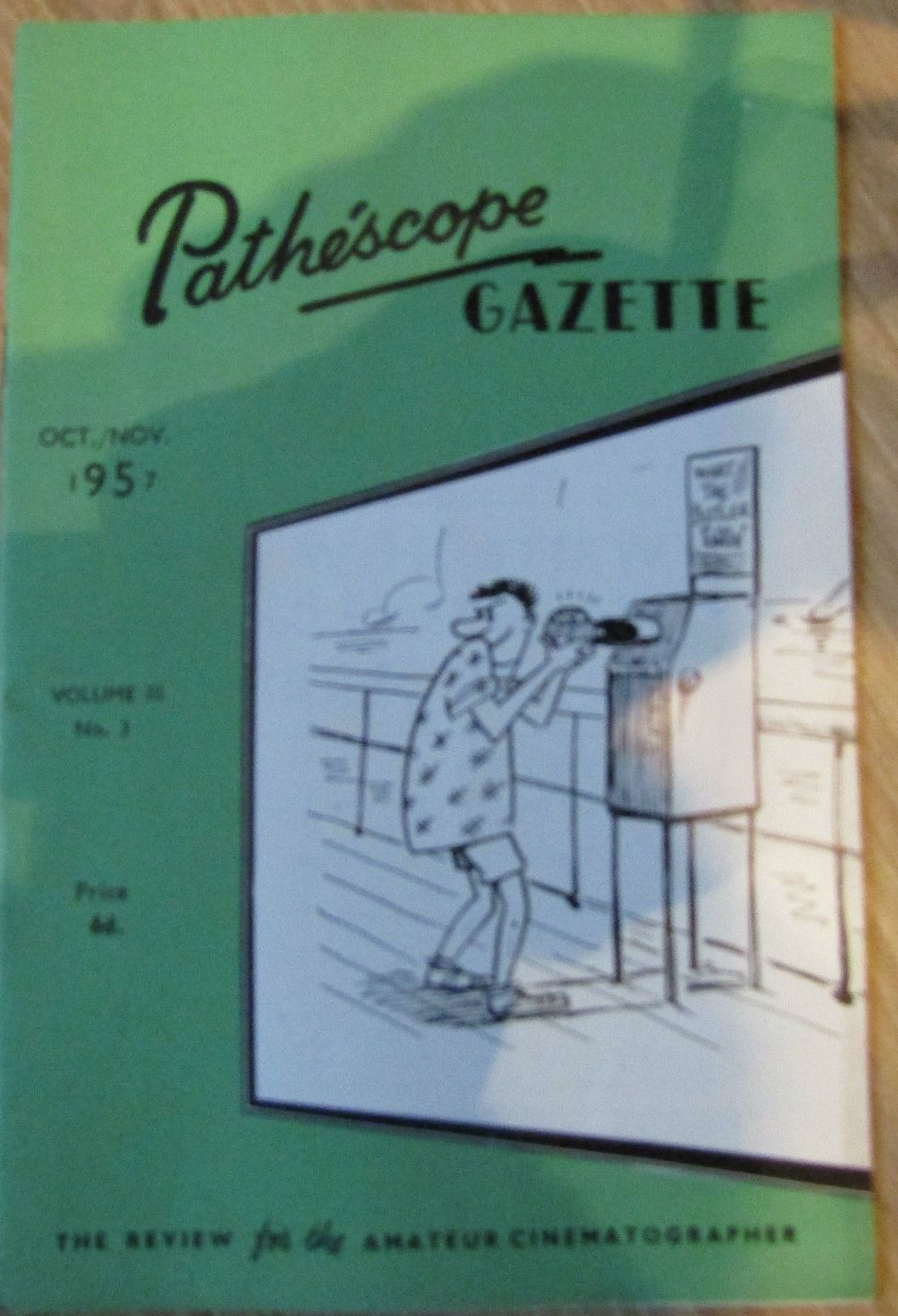 PATHESCOPE GAZETTE magazine side cover  October/November 1957