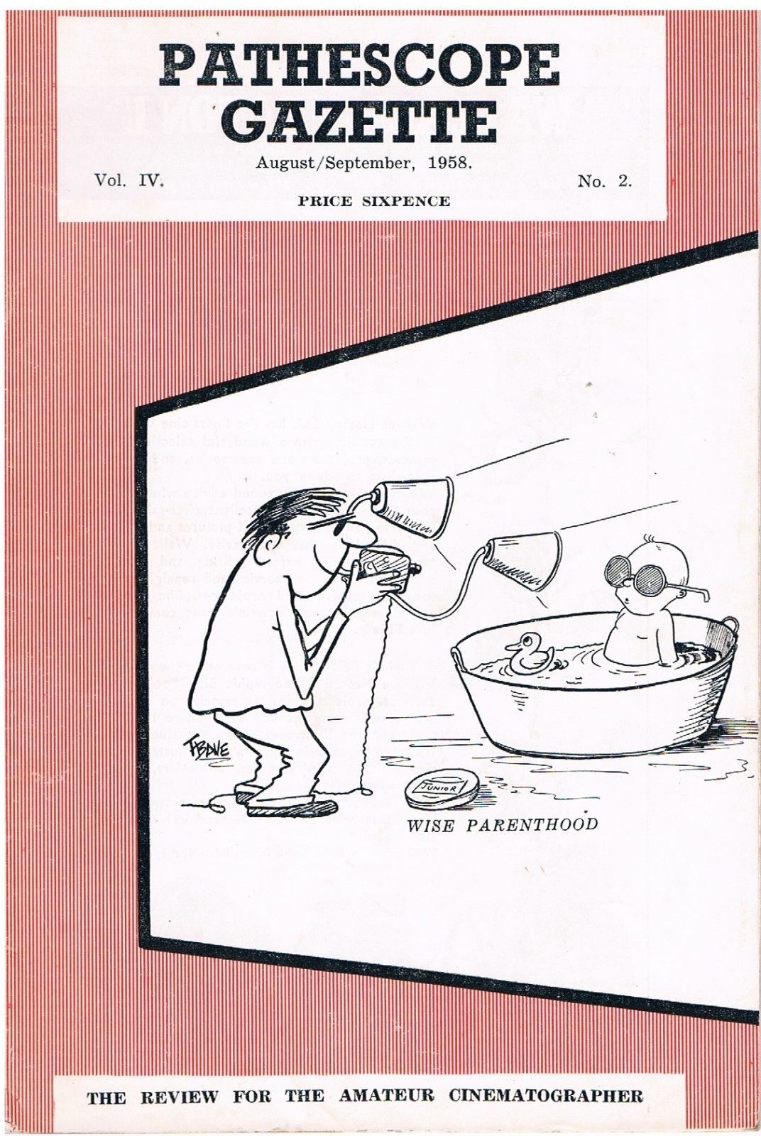 PATHESCOPE GAZETTE magazine side cover  August/September 1958
