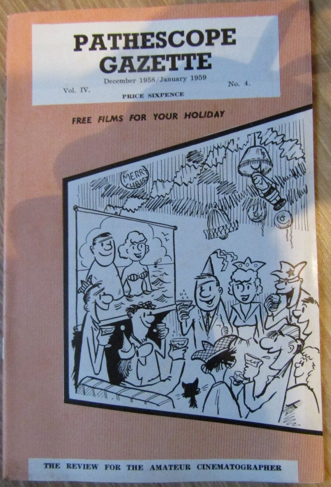 PATHESCOPE GAZETTE magazine side cover  December/January 1958