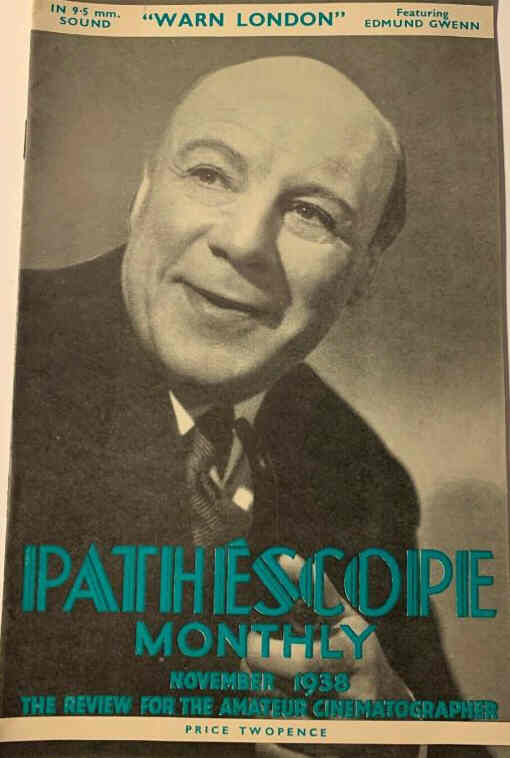 PATHESCOPE MONTHLY magazine side cover  November 1938