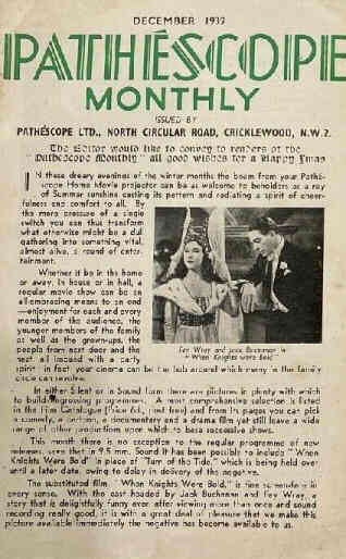 PATHESCOPE MONTHLY magazine side cover  December 1939