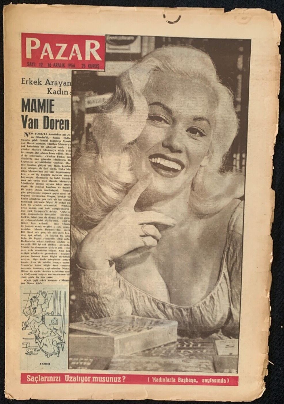 PAZAR magazine side cover 16 December 1954