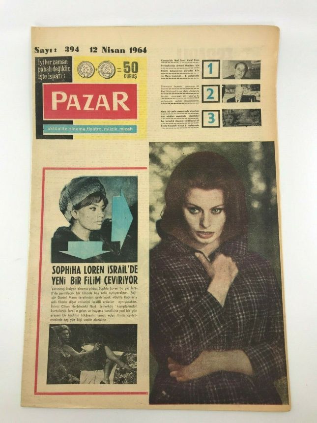 PAZAR magazine side cover Issue 394 12 April 1964