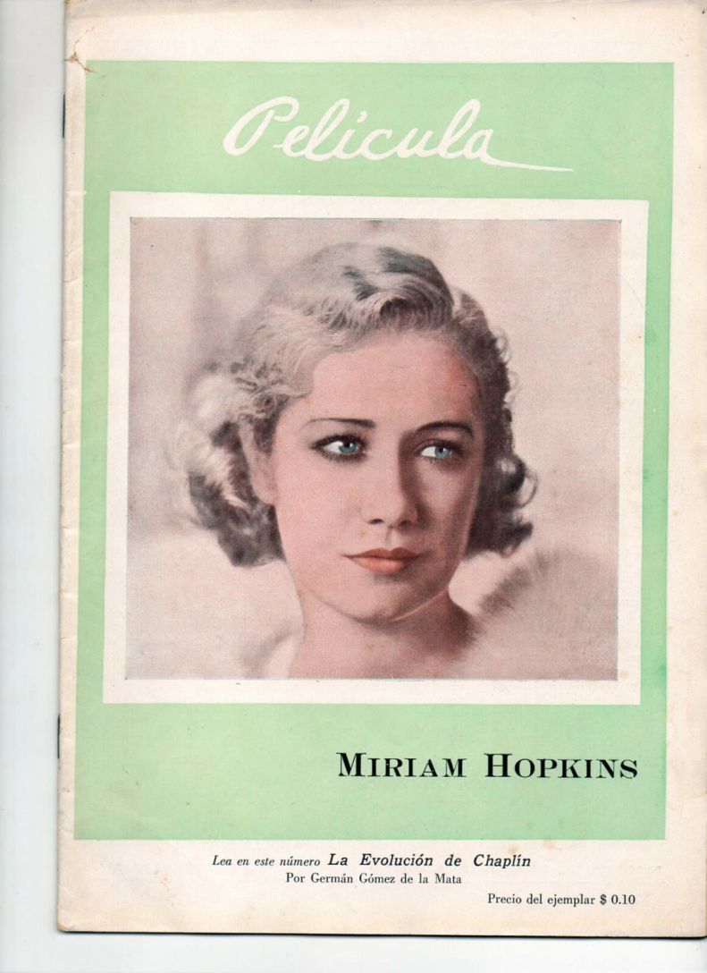 PELICULA magazine side cover Issue 7 20 May 1932