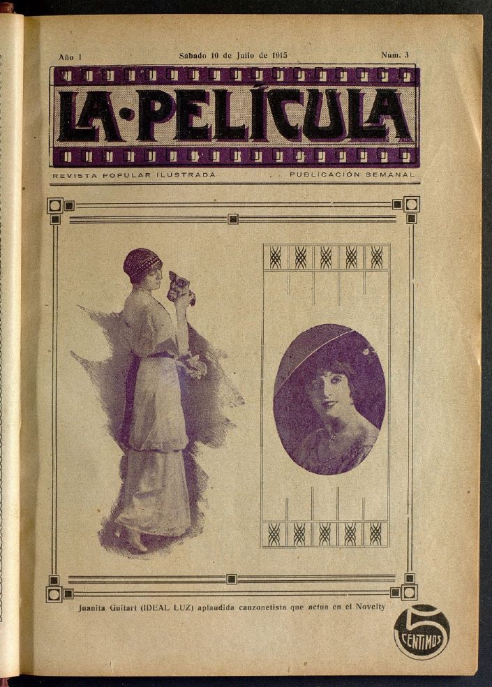 LA PELICULA (SPAIN) magazine side cover Issue 3 10 July 1915