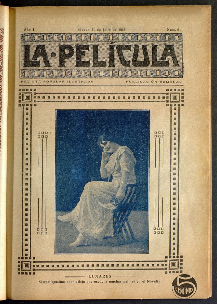 LA PELICULA (SPAIN) magazine side cover Issue 6 31 July 1915