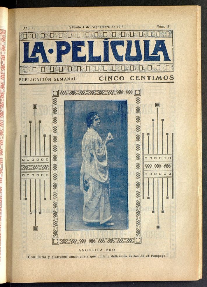 LA PELICULA (SPAIN) magazine side cover Issue 11 4 September 1915
