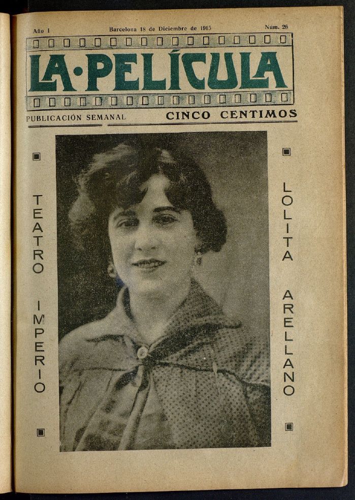 LA PELICULA (SPAIN) magazine side cover Issue 26 18 December 1915
