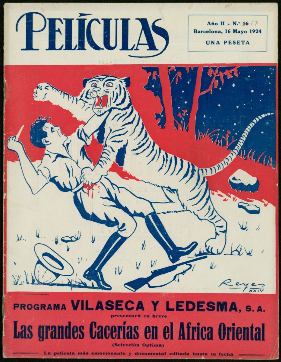 PELICULAS magazine side cover Issue 17 16 May 1924