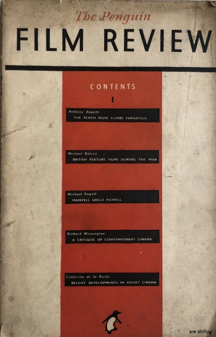 PENGUIN FILM REVIEW magazine side cover Issue 1  August 1946