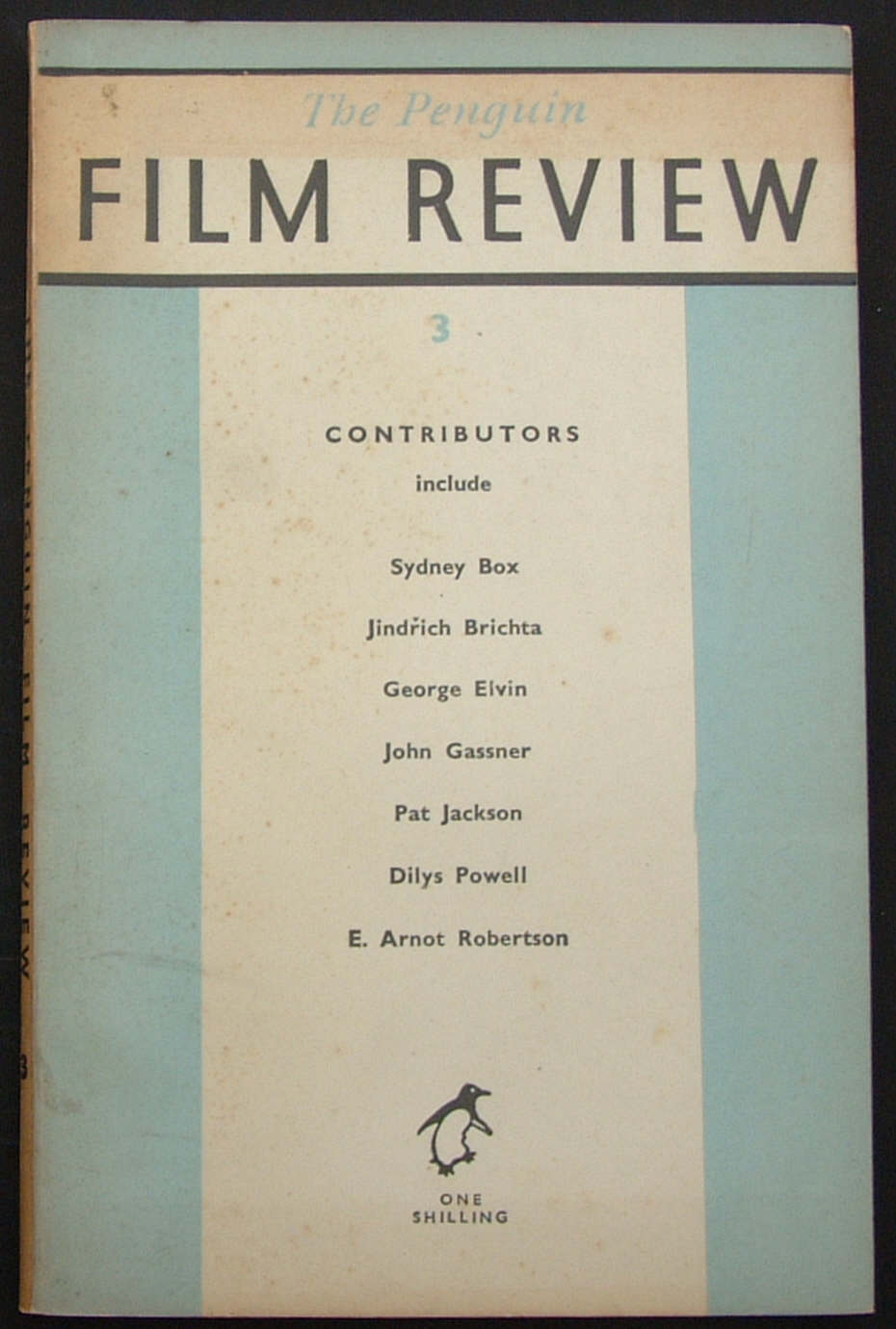 PENGUIN FILM REVIEW magazine side cover Issue 3  August 1947