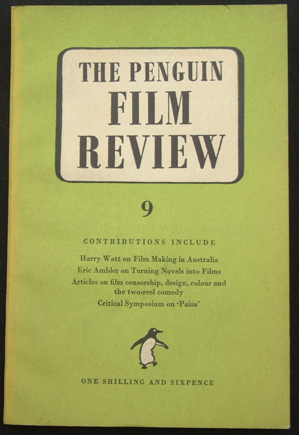 PENGUIN FILM REVIEW magazine side cover Issue 9  May 1949