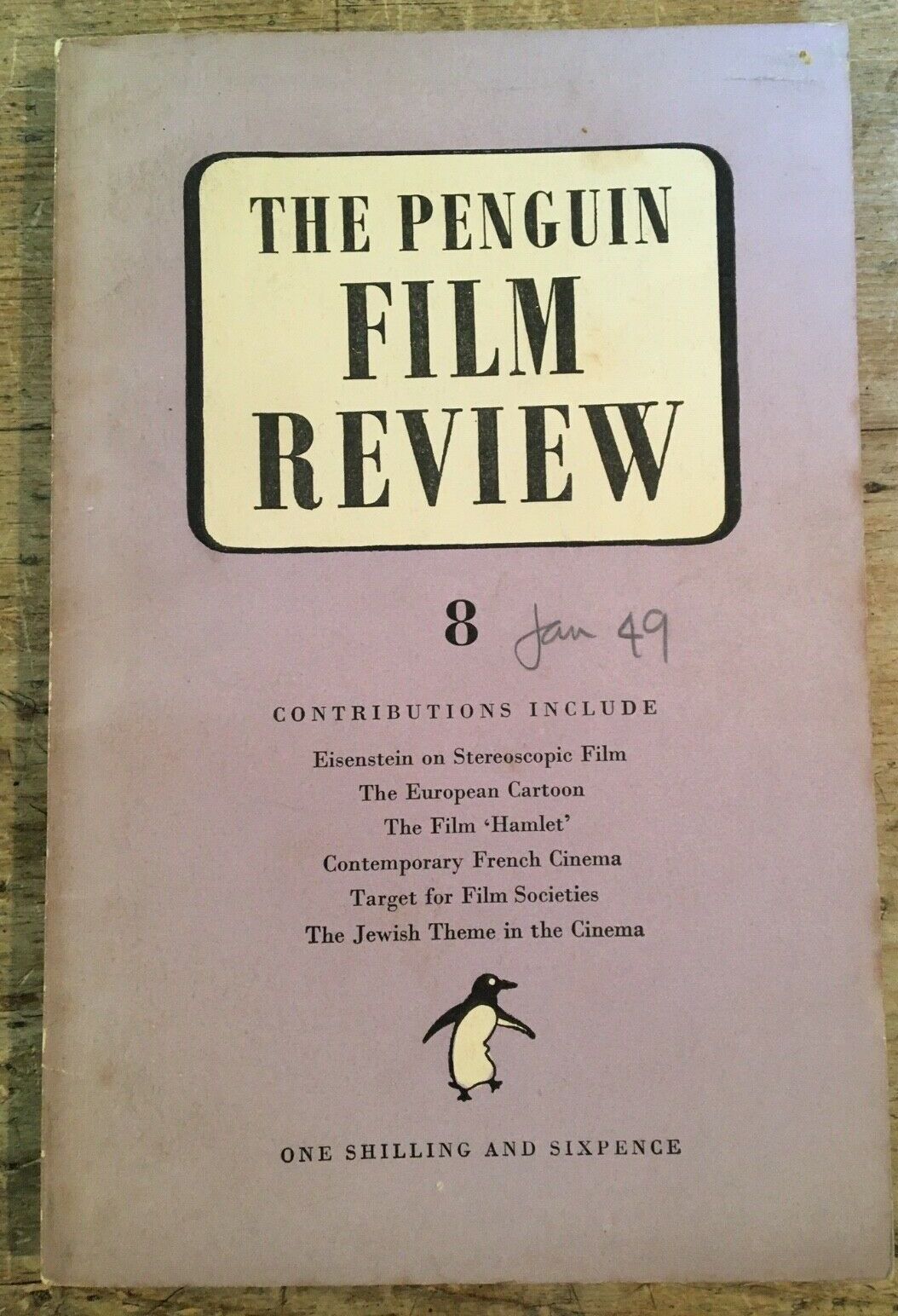 PENGUIN FILM REVIEW magazine side cover Issue 8 January 1949