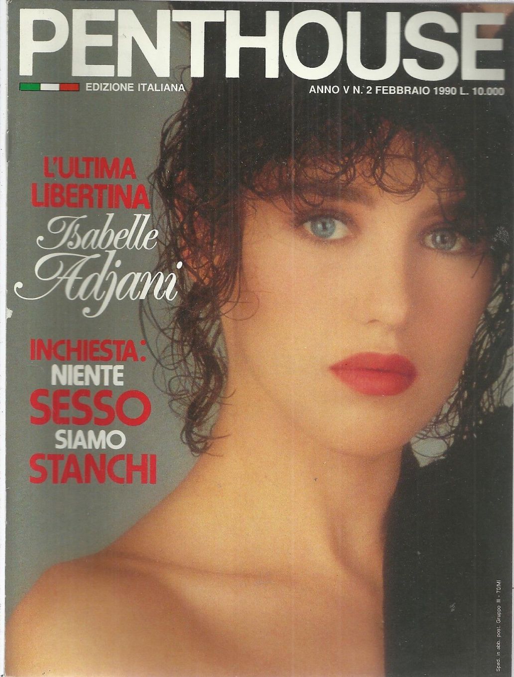PENTHOUSE (IT) magazine side cover  Vol 5 No  2  February 1990