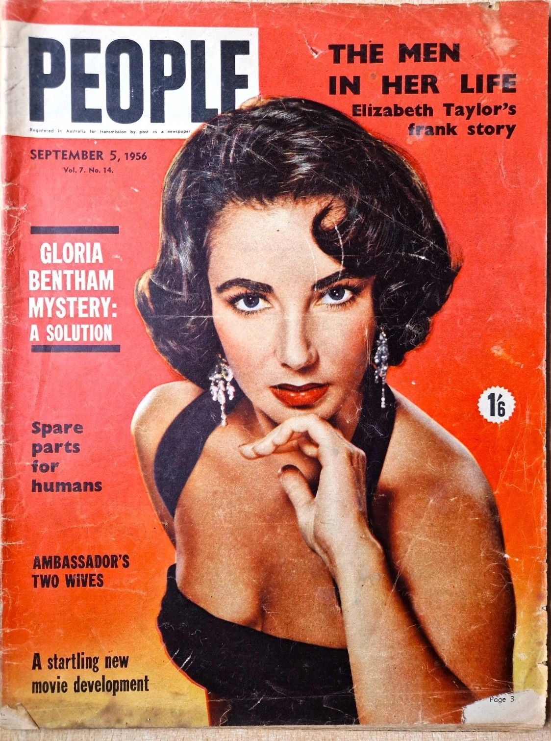 PEOPLE AUSTRALIA magazine side cover 5 September 1956