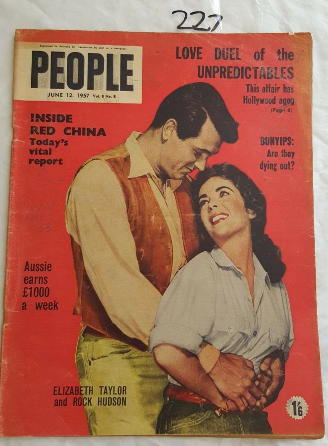 PEOPLE AUSTRALIA magazine side cover 12 June 1957