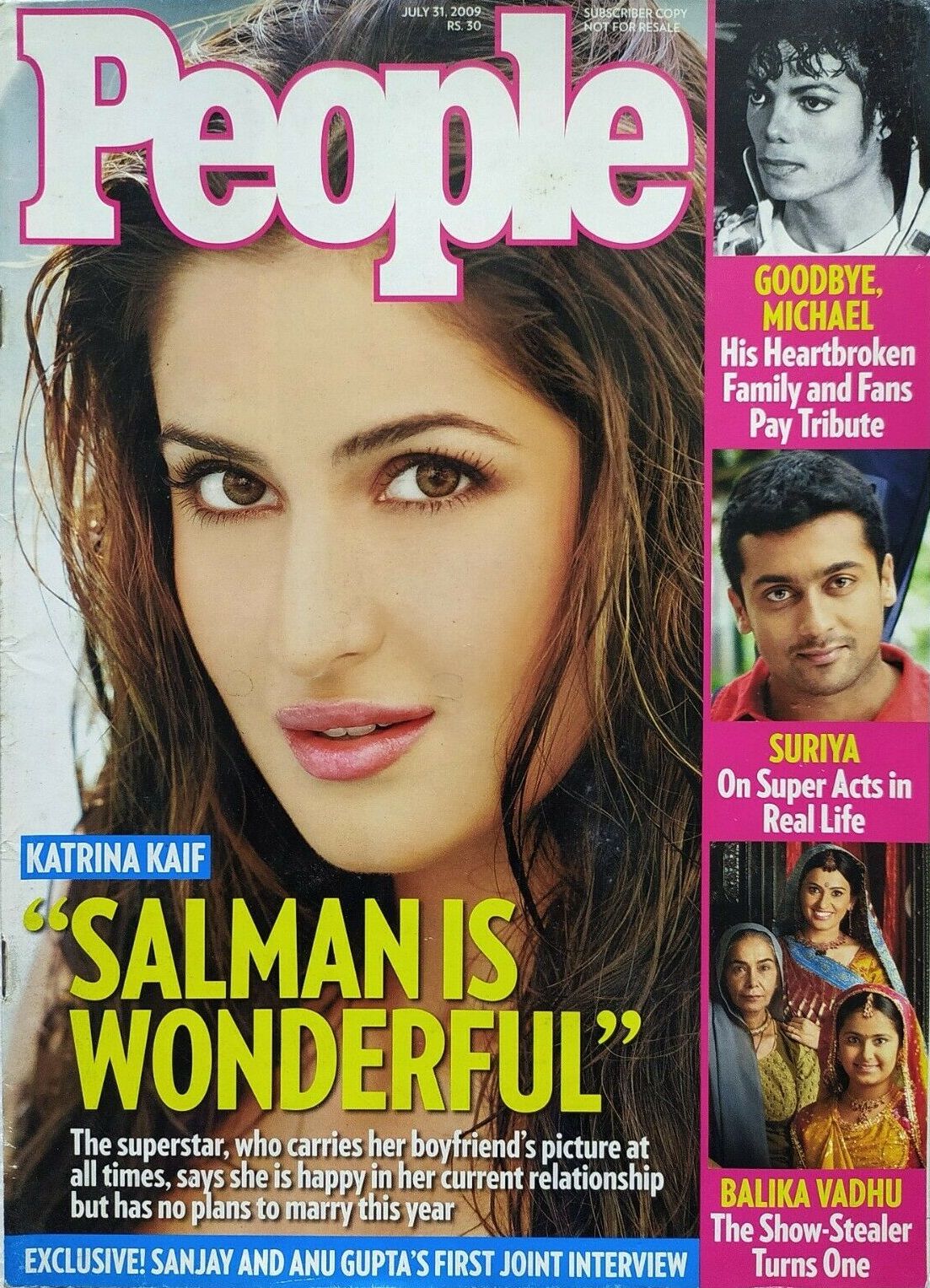 PEOPLE INDIA magazine side cover 31 July 2009