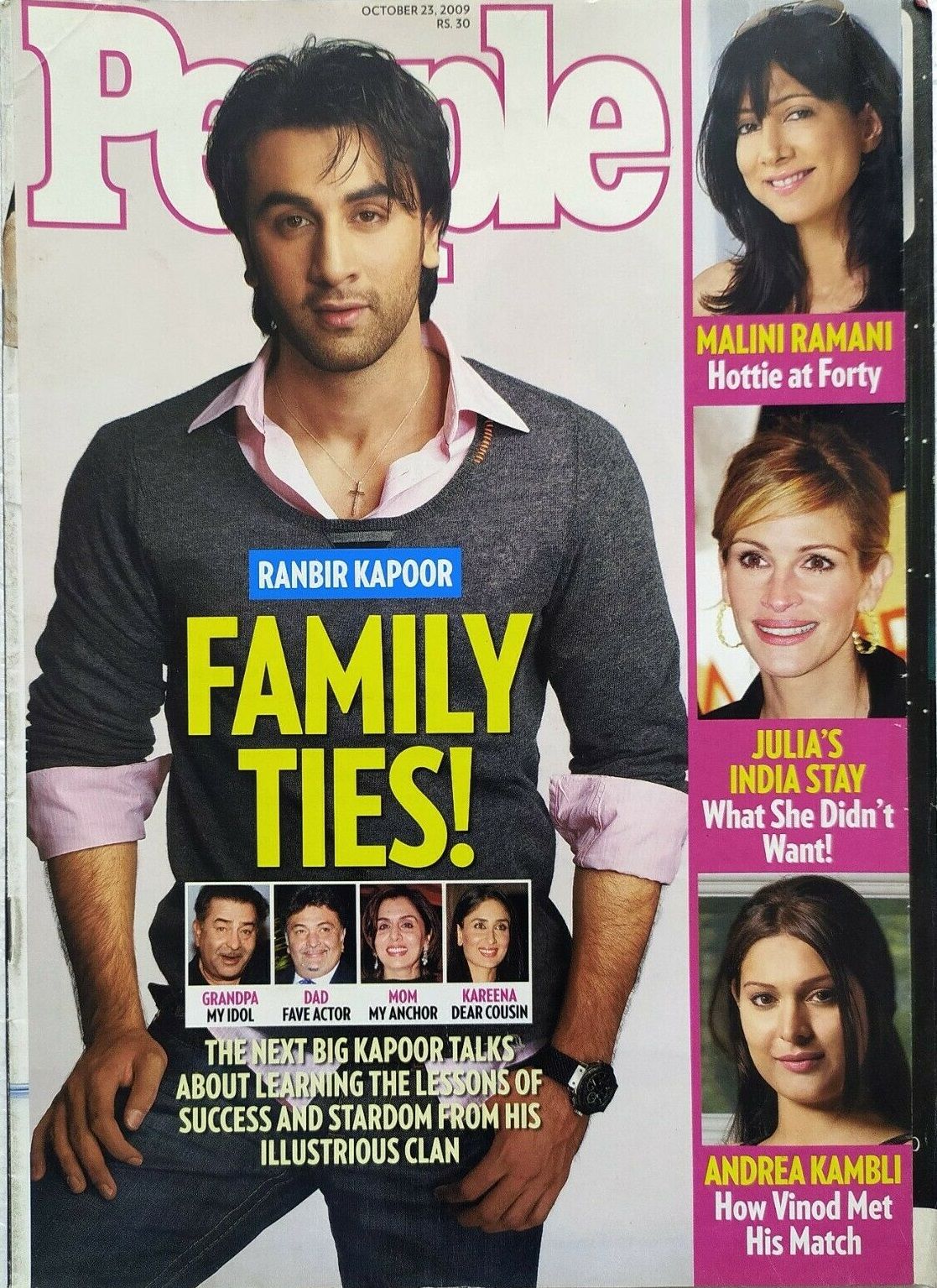 PEOPLE INDIA magazine side cover 23 October 2009