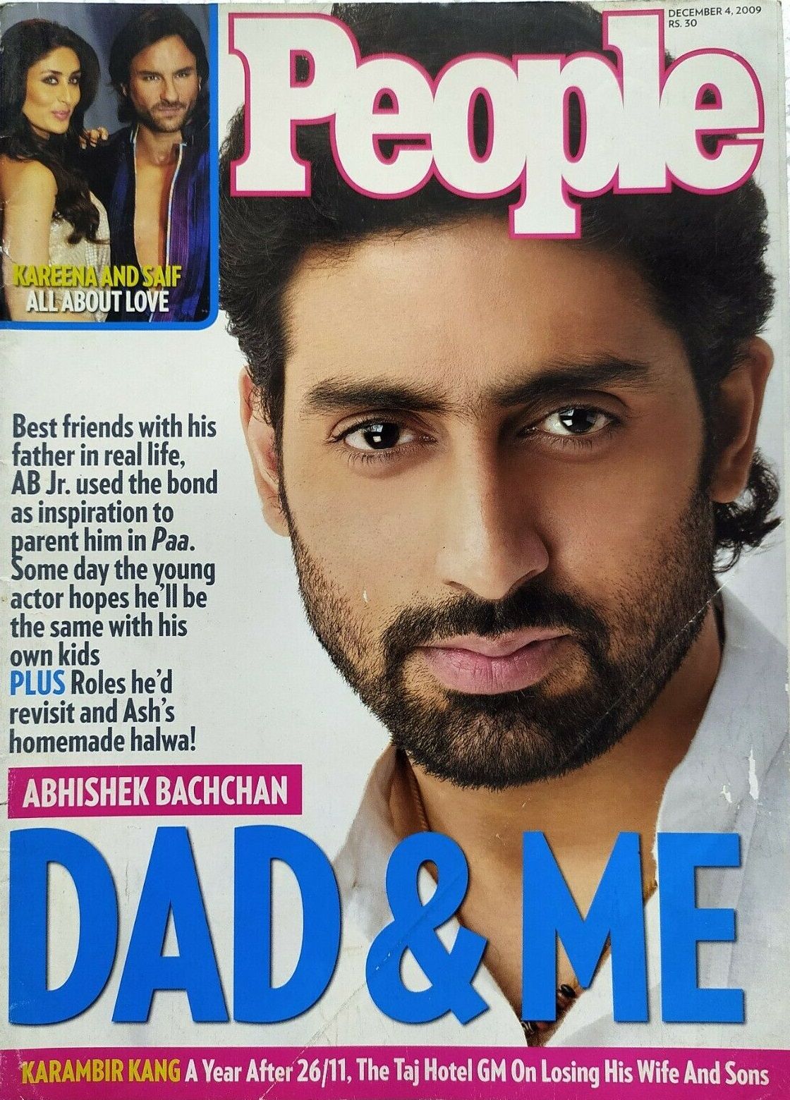 PEOPLE INDIA magazine side cover 4 December 2009