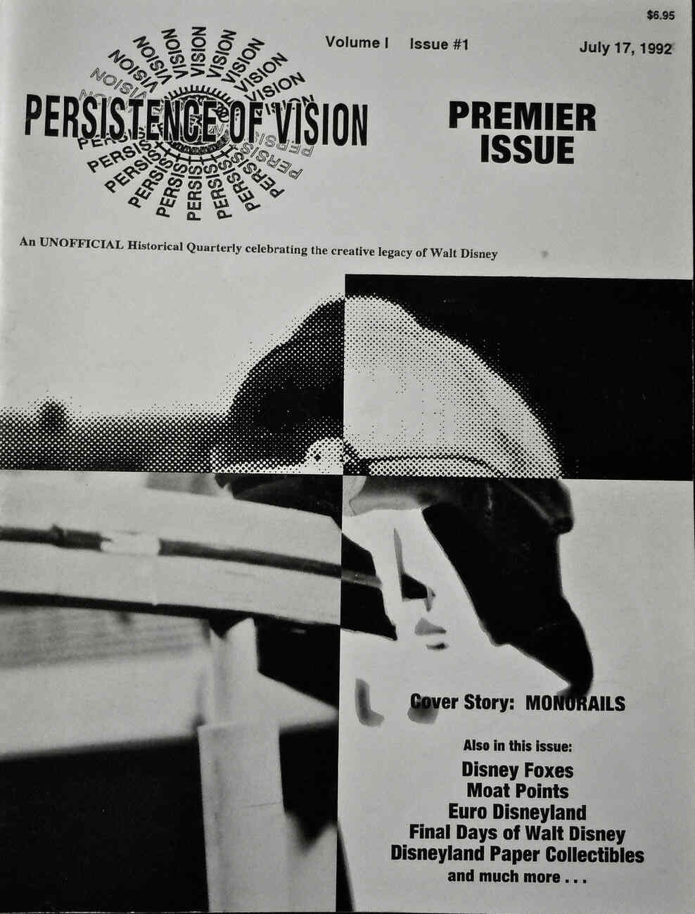 PERSISTENCE OF VISION (DISNEY) magazine side cover Issue 1 17 July 1992