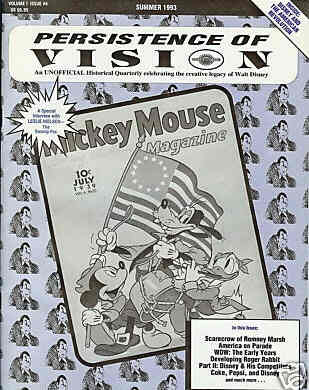 PERSISTENCE OF VISION (DISNEY) magazine side cover Issue 4 Summer 1993