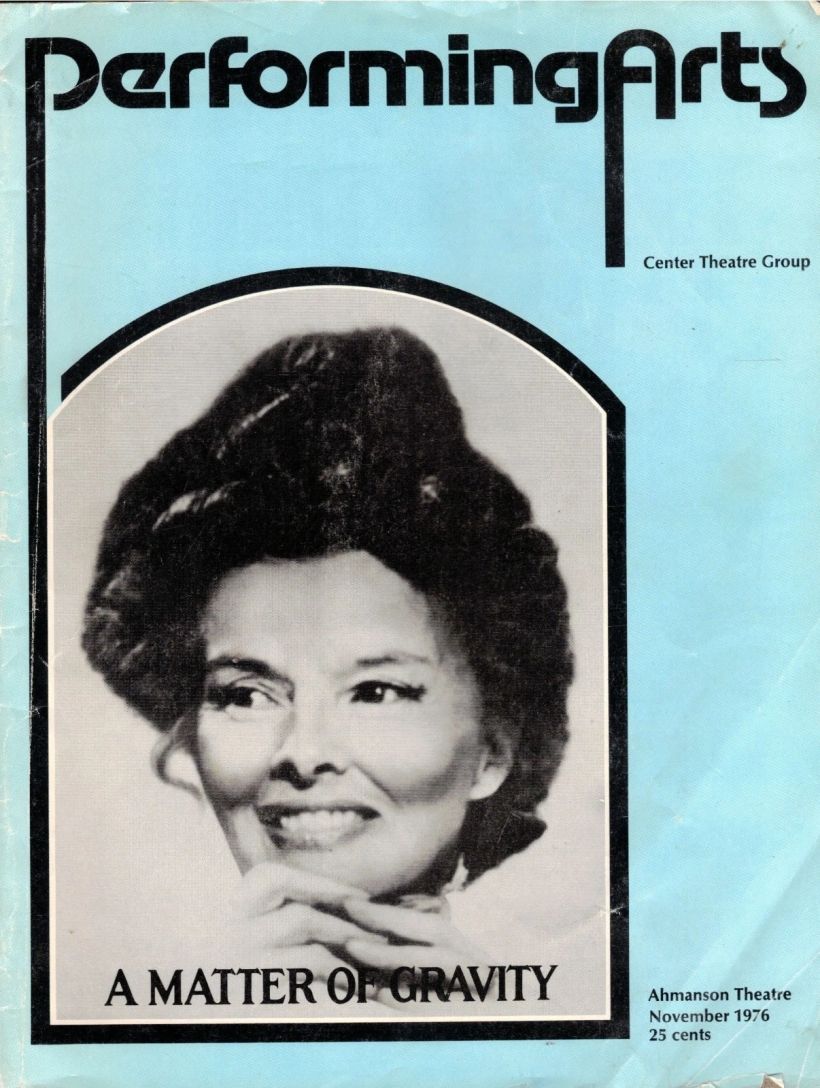 PERFORMING ARTS magazine side cover  November 1976